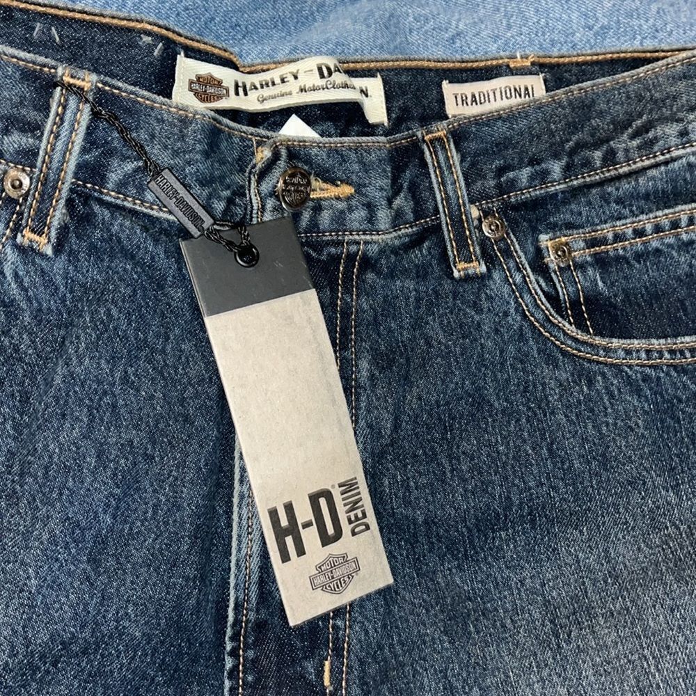 New Harley Davidson Harley Davidson Motorcycles Traditional Denim Blue Jeans 38